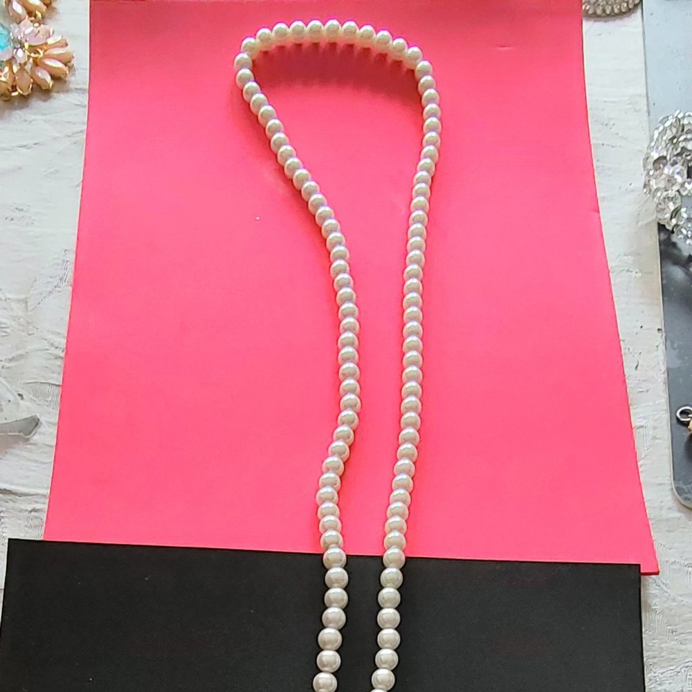 Extra long Faux Pearl Necklace